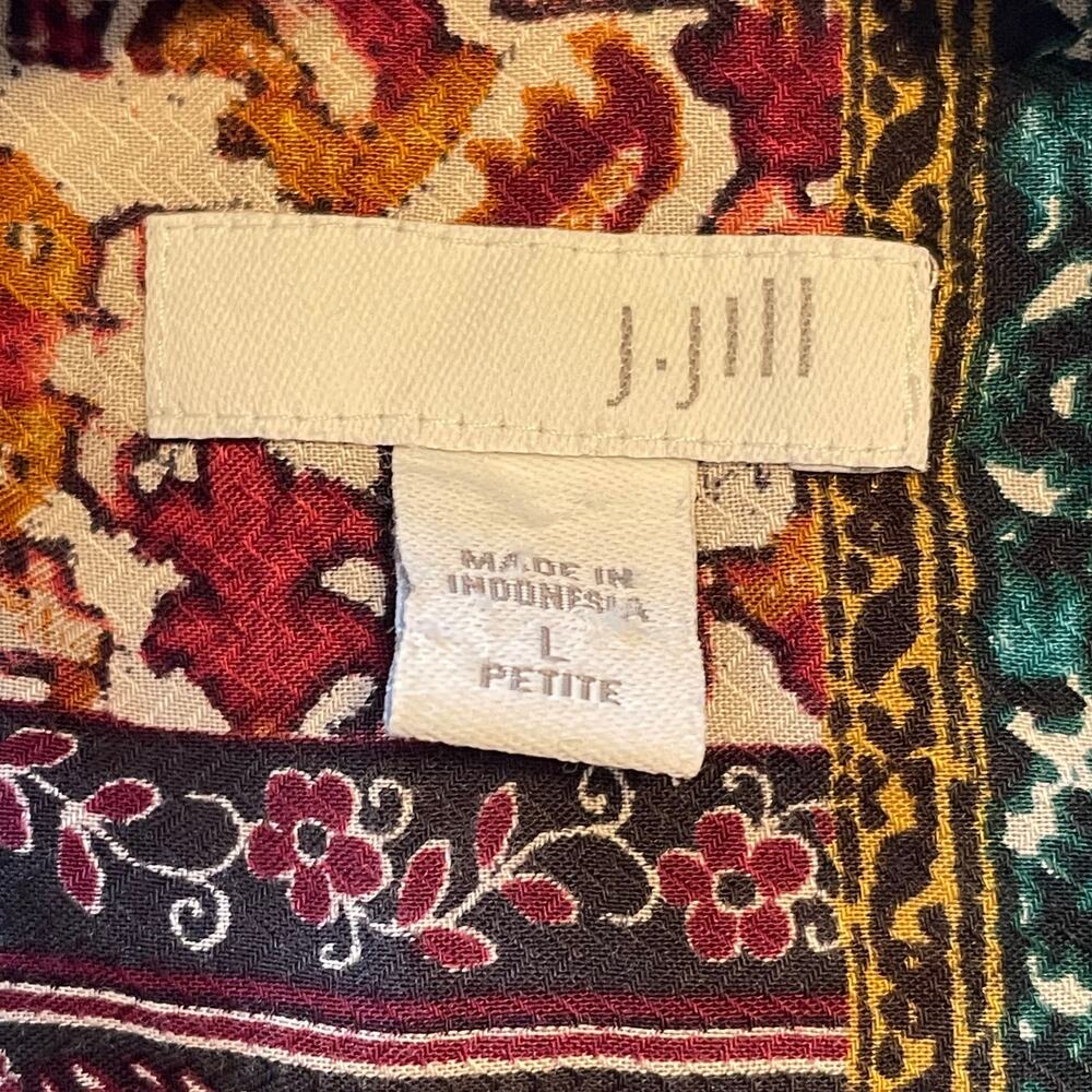 J. Jill Mixed Baroque Patchwork Button Front Top … - image 7